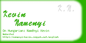 kevin namenyi business card
