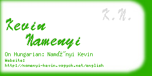 kevin namenyi business card